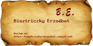 Bisztriczky Erzsébet névjegykártya